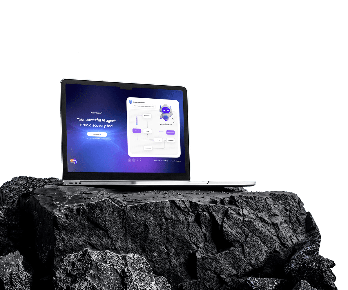 Laptop displaying AI drug discovery interface